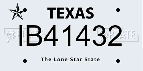IB41432 Texas License Plate