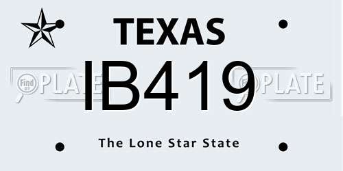 IB419 Texas License Plate