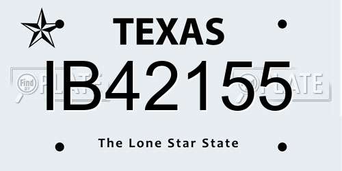 IB42155 Texas License Plate