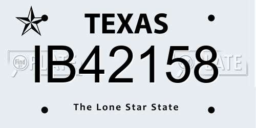 IB42158 Texas License Plate