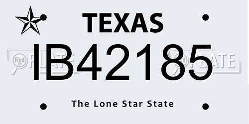 IB42185 Texas License Plate