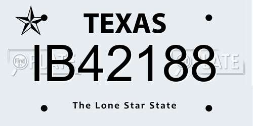 IB42188 Texas License Plate