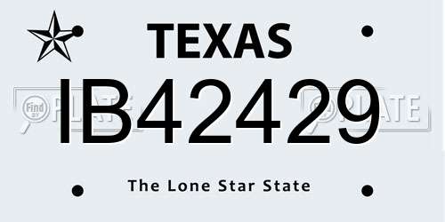 IB42429 Texas License Plate