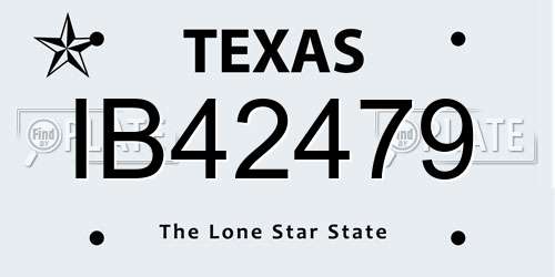 IB42479 Texas License Plate