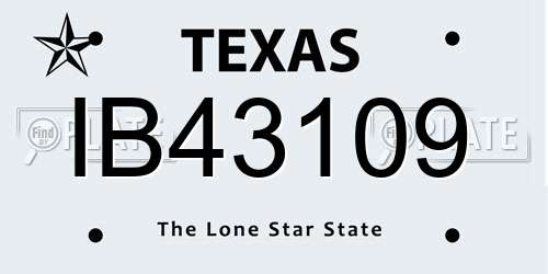 IB43109 Texas License Plate