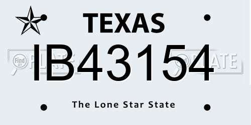 IB43154 Texas License Plate