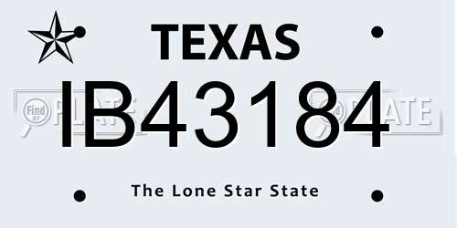 IB43184 Texas License Plate