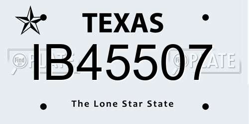 IB45507 Texas License Plate