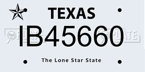 IB45660 Texas License Plate