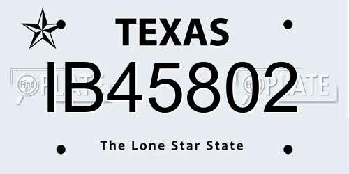 IB45802 Texas License Plate
