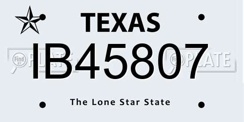 IB45807 Texas License Plate