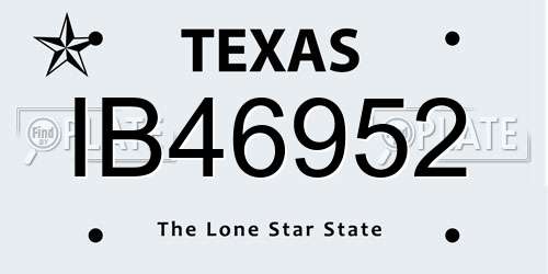 IB46952 Texas License Plate