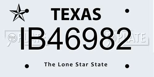 IB46982 Texas License Plate