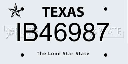 IB46987 Texas License Plate