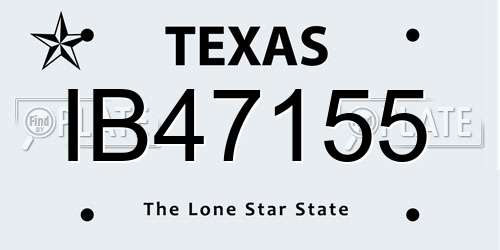IB47155 Texas License Plate
