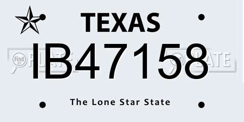 IB47158 Texas License Plate