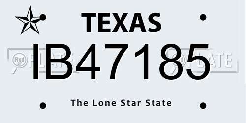 IB47185 Texas License Plate