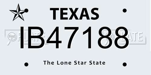 IB47188 Texas License Plate