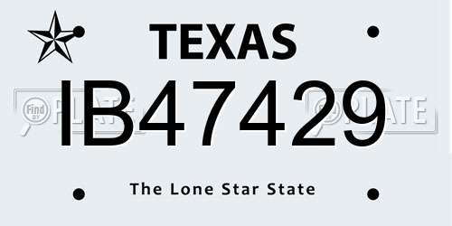 IB47429 Texas License Plate