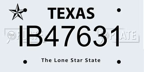IB47631 Texas License Plate