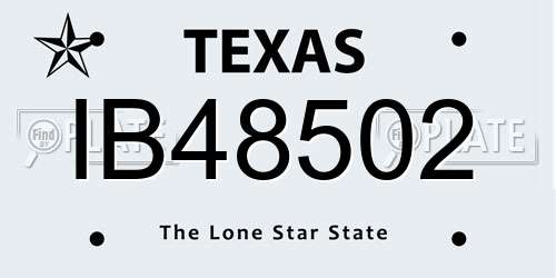 IB48502 Texas License Plate