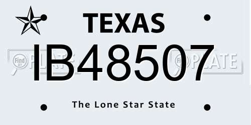 IB48507 Texas License Plate