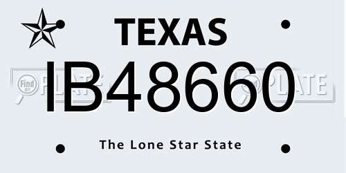 IB48660 Texas License Plate