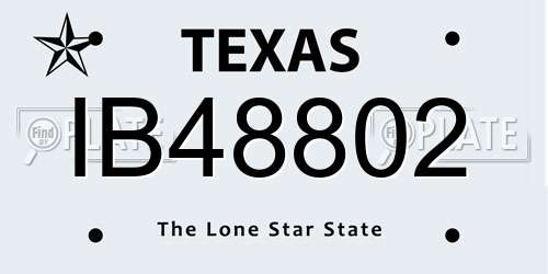 IB48802 Texas License Plate