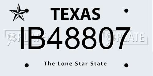 IB48807 Texas License Plate