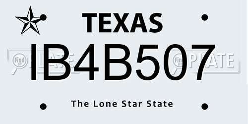 IB4B507 Texas License Plate