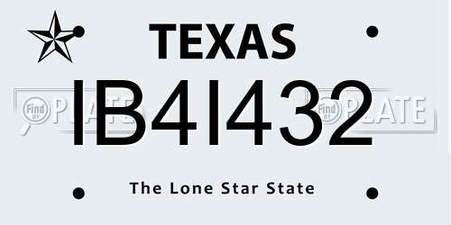 IB4I432 Texas License Plate