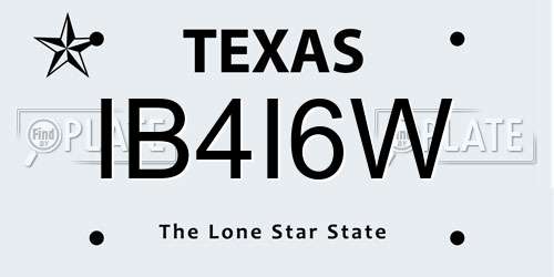 IB4I6W Texas License Plate