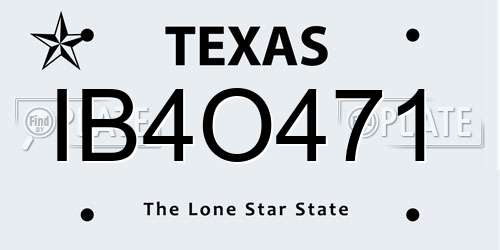 IB4O471 Texas License Plate