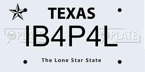 IB4P4L Texas License Plate