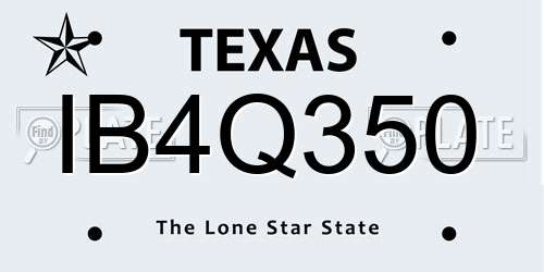 IB4Q350 Texas License Plate