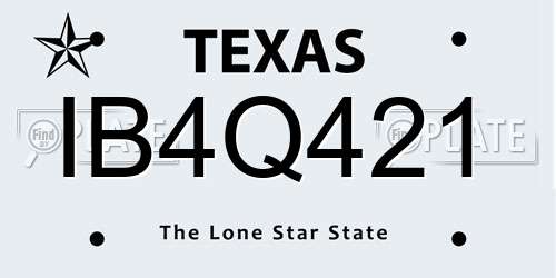 IB4Q421 Texas License Plate