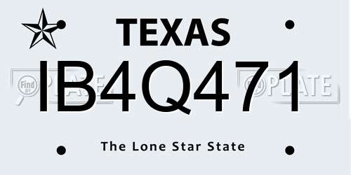 IB4Q471 Texas License Plate