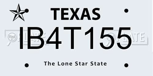 IB4T155 Texas License Plate