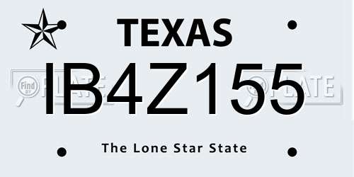 IB4Z155 Texas License Plate