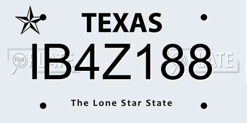 IB4Z188 Texas License Plate