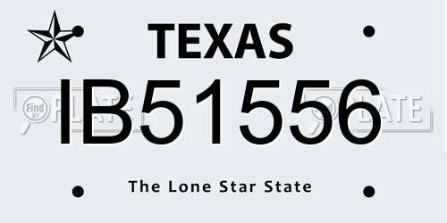 IB51556 Texas License Plate