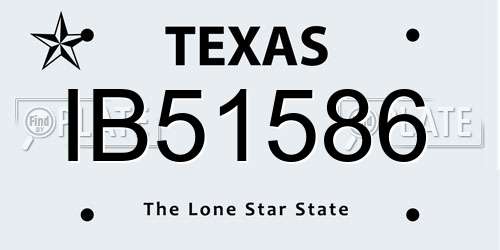 IB51586 Texas License Plate
