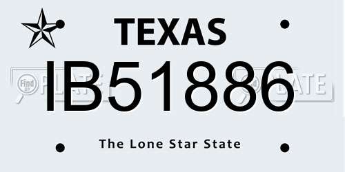 IB51886 Texas License Plate