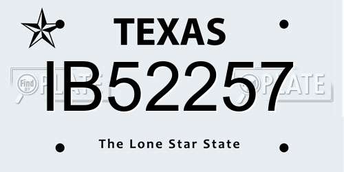 IB52257 Texas License Plate