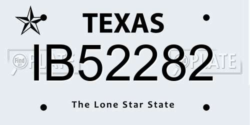 IB52282 Texas License Plate