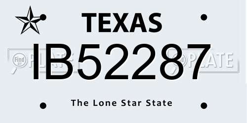 IB52287 Texas License Plate