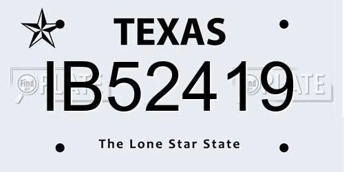 IB52419 Texas License Plate
