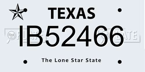 IB52466 Texas License Plate