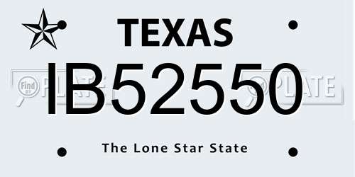 IB52550 Texas License Plate