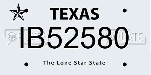 IB52580 Texas License Plate